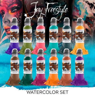 WF Jay Freestyle Watercolor Ink Set — World Famous Tattoo Ink — Набор красок для тату